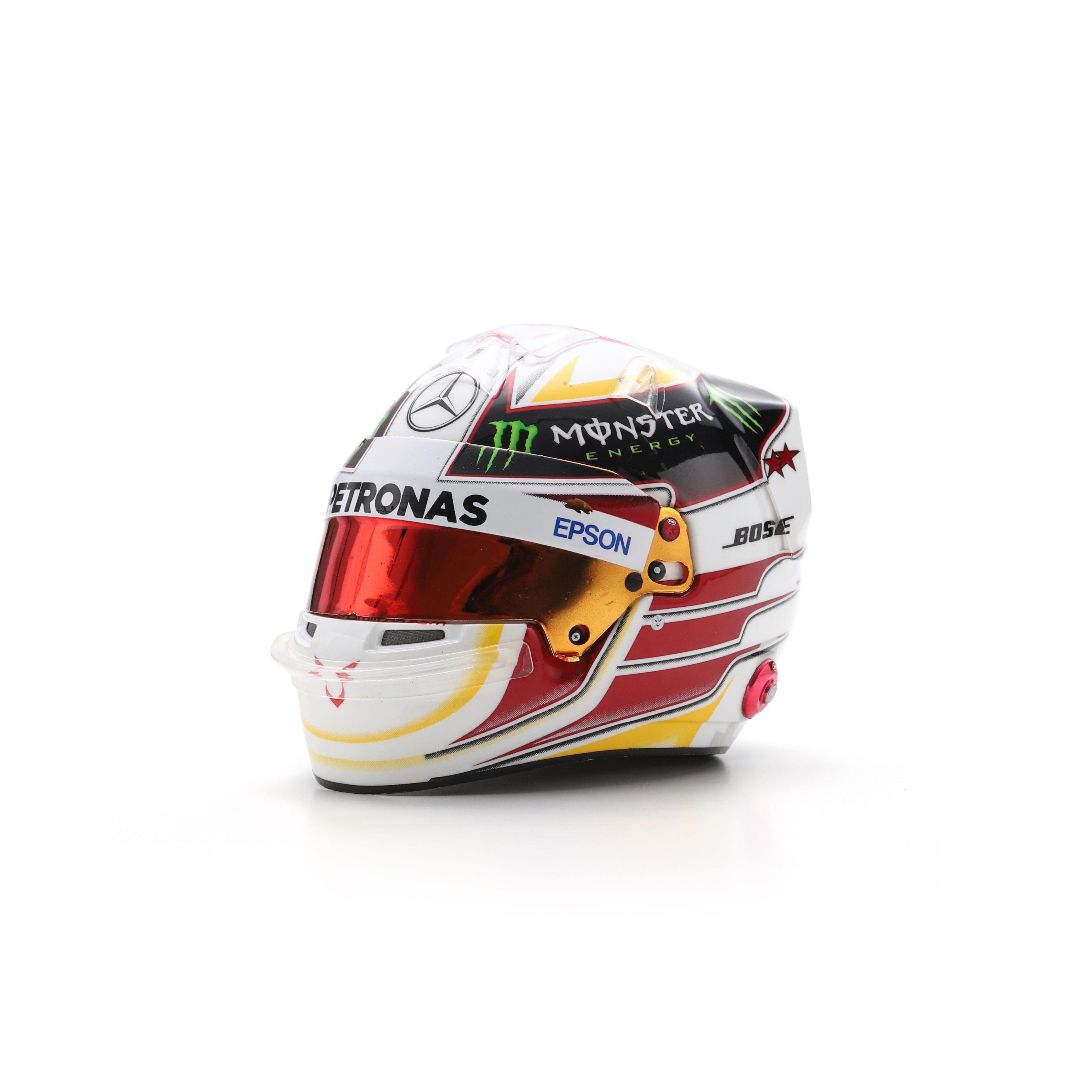 Spark Mercedes AMG Petronas F1 Lewis Hamilton USA GP 2015 World Champion Mini Helmet Unisex - White - 1:5 Scale