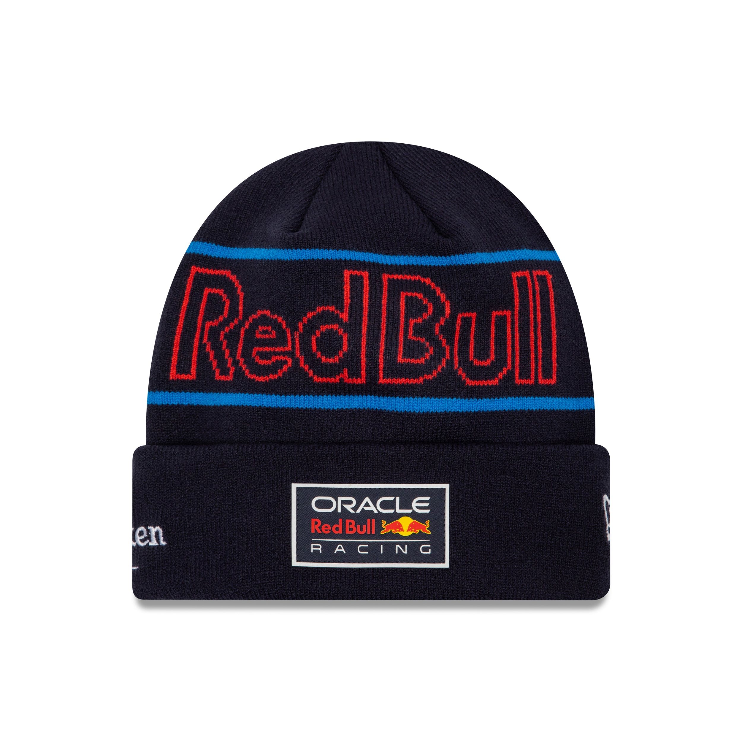 Red Bull Racing F1 Max Verstappen Team Cuff Beanie Adults - Night Sky/Hot Red