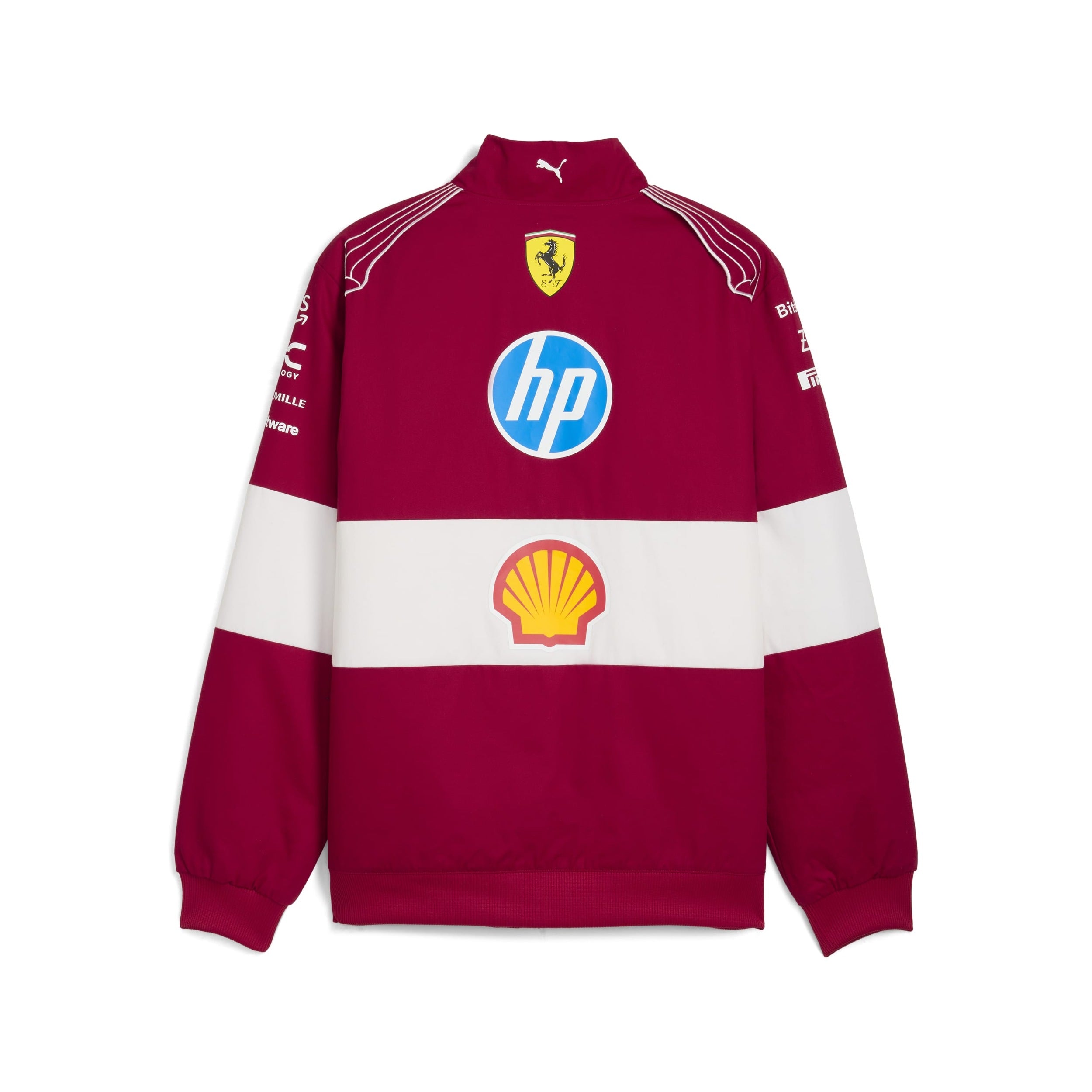 Scuderia Ferrari F1 Team 2025 Vintage Racing Jacket Mens - Dark Cherry