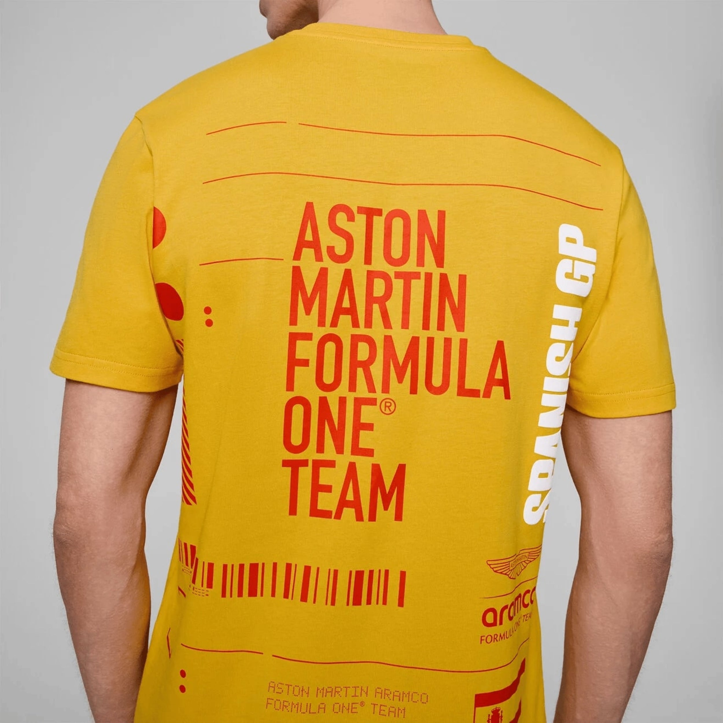 Aston Martin F1 Team 2025 Special Edition Spanish GP Tee Mens - Helios Yellow