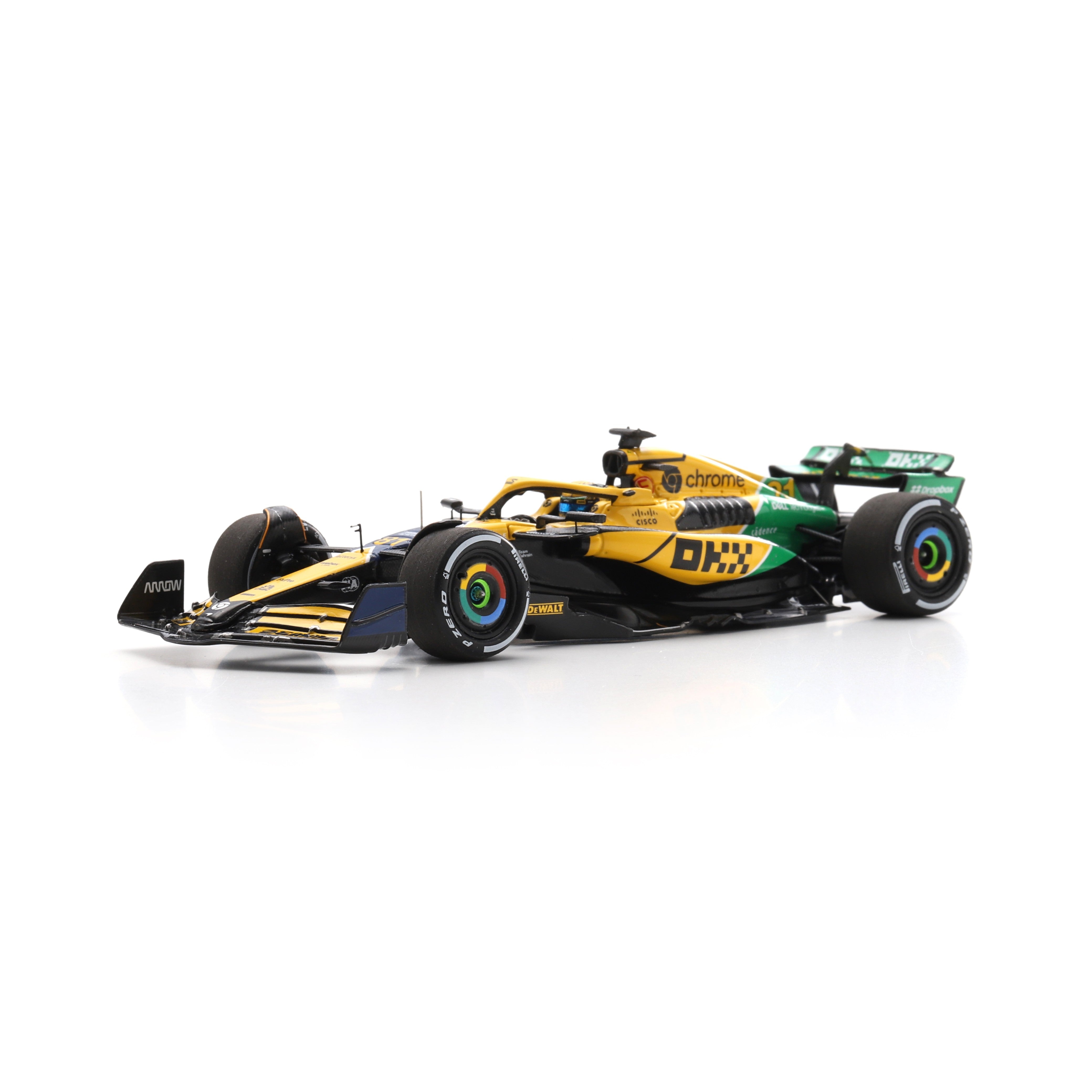 Spark McLaren Racing F1 MCL38 2024 Monaco GP 2nd Place Oscar Piastri Senna Livery Model Car - 1:43 Scale