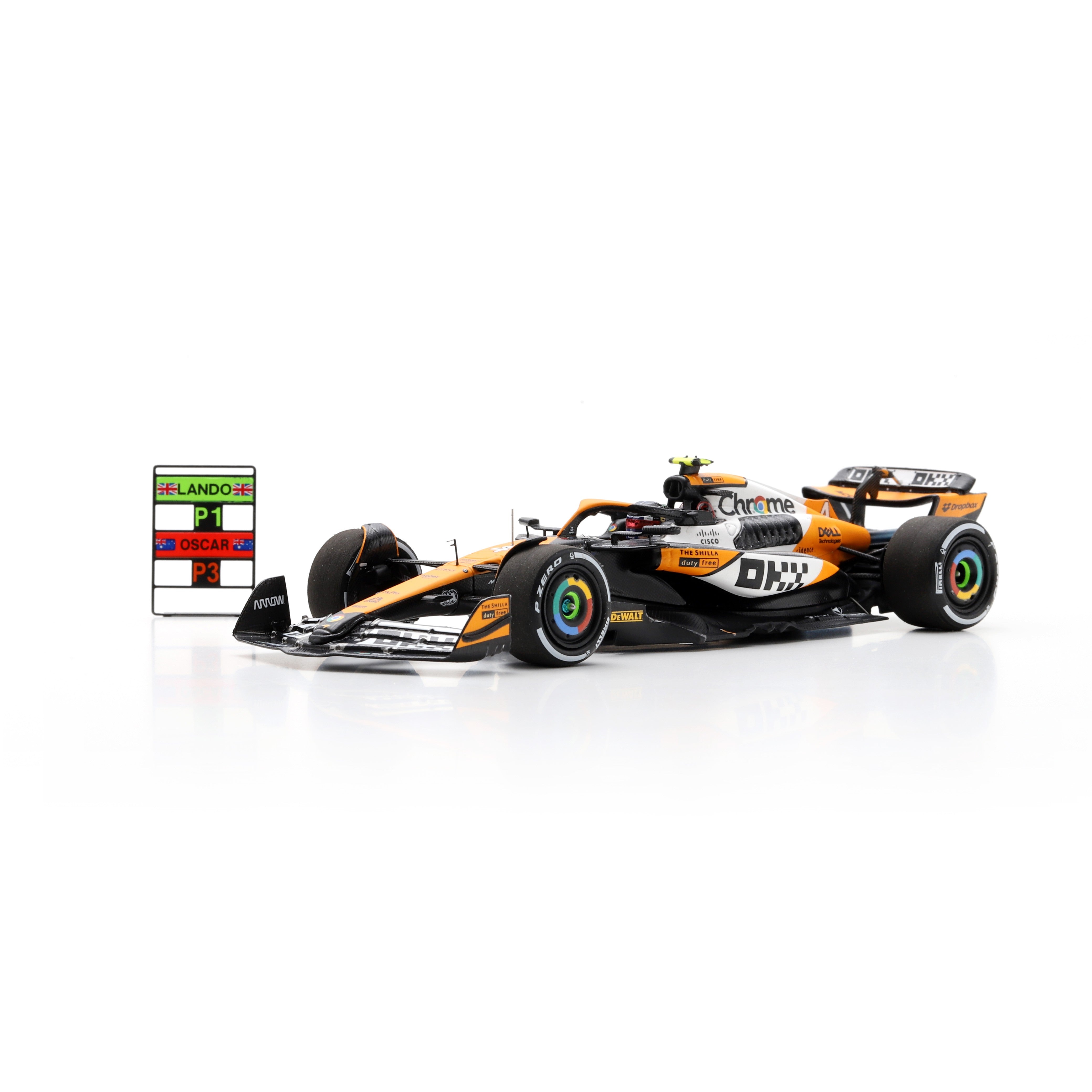 Spark McLaren Racing F1 Racing F1 MCL38 Lando Norris #4 2024 Singapore GP Winner Car Unisex - Papaya - 1:43 Scale