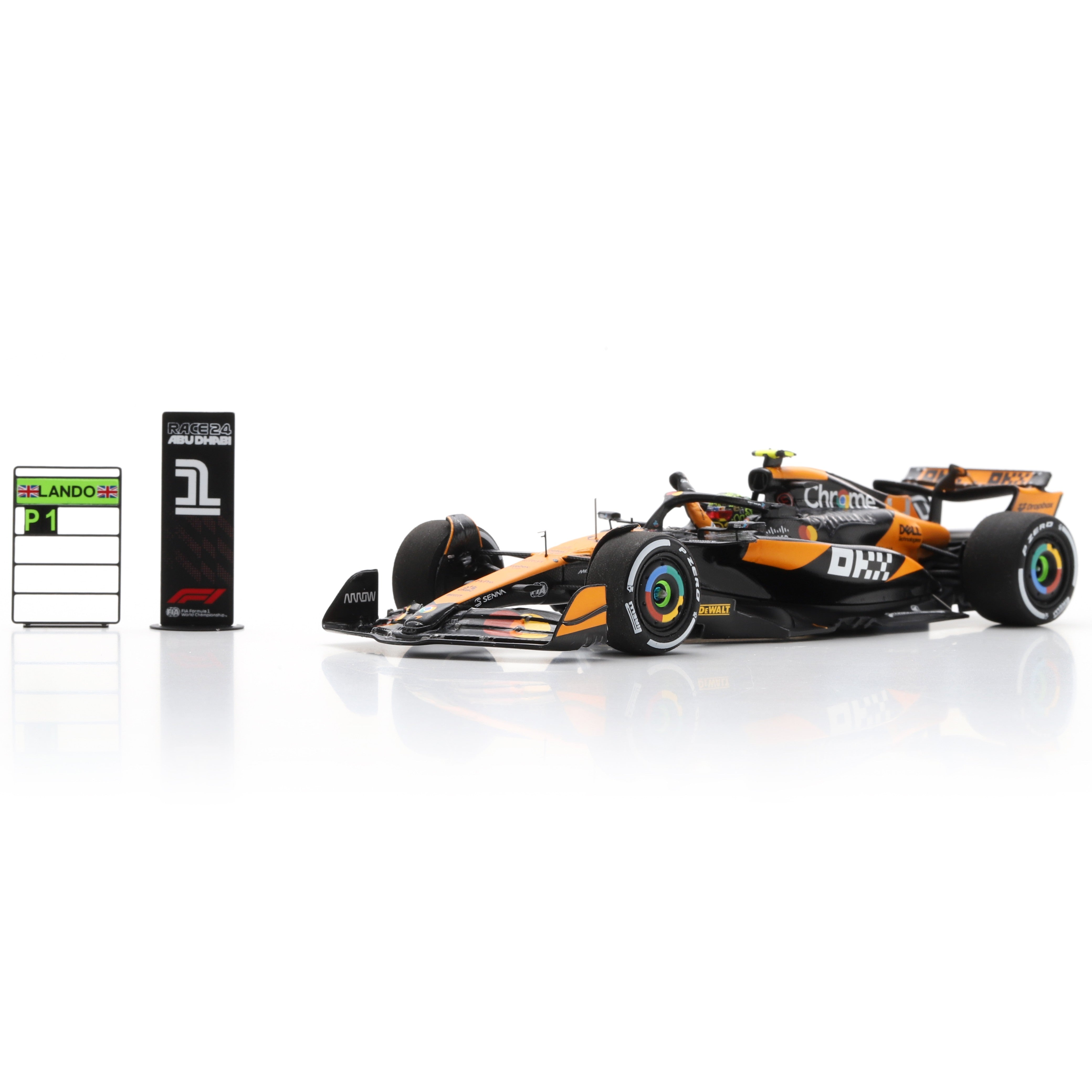 Spark McLaren Racing F1 Racing F1 MCL38 Lando Norris 4 2024 Abu Dhabi Winner Car Papaya - 1:43 Scale