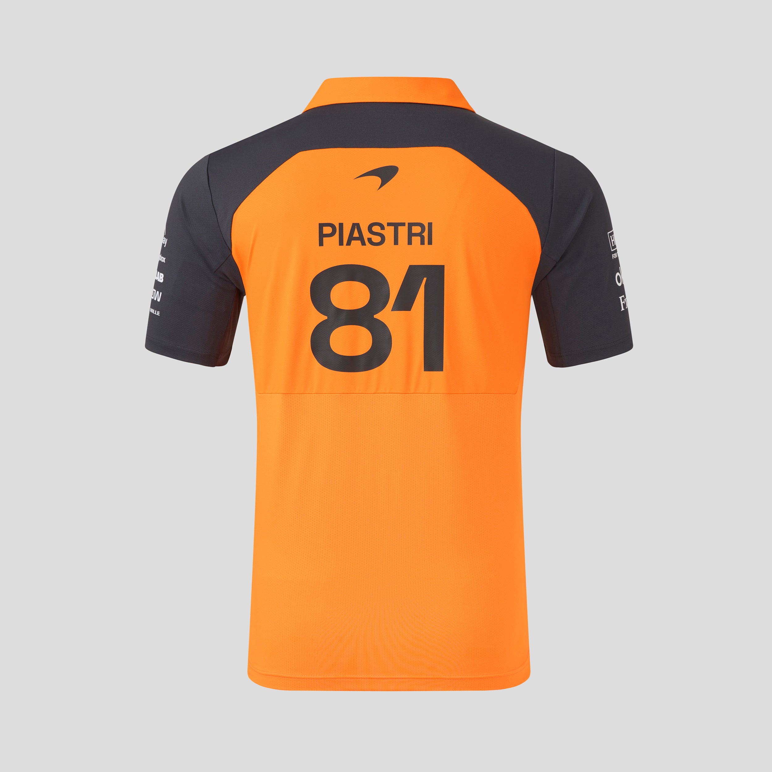 McLaren Racing F1 Official Team 2025 Polo Shirt Oscar Piastri Mens - Papaya