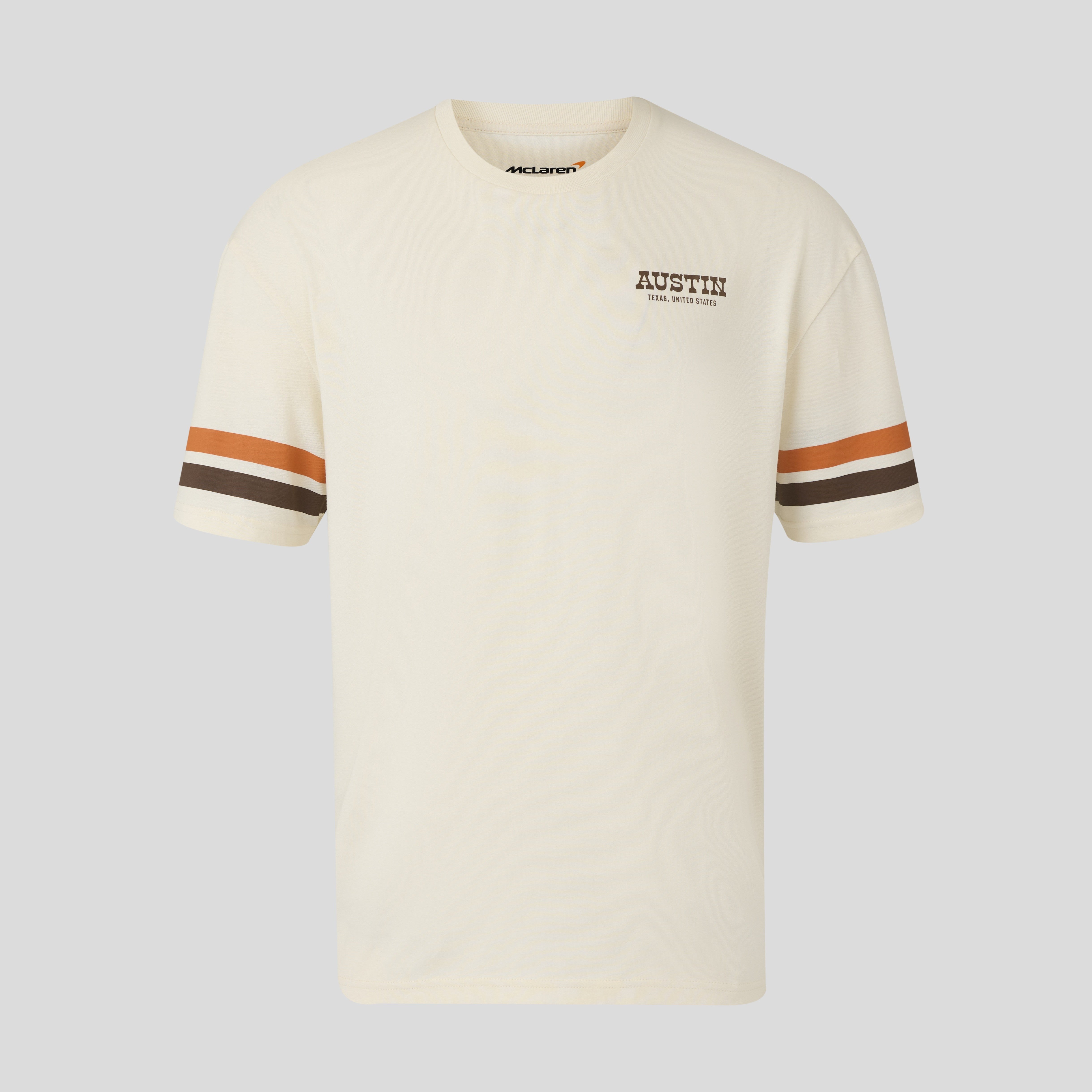 McLaren Racing F1 Austin Stripe Sleeve Tee Unisex - Egret