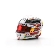 Spark Mercedes AMG Petronas F1 Lewis Hamilton Mexican GP 2018 World Champion Mini Helmet Unisex - White - 1:5 Scale