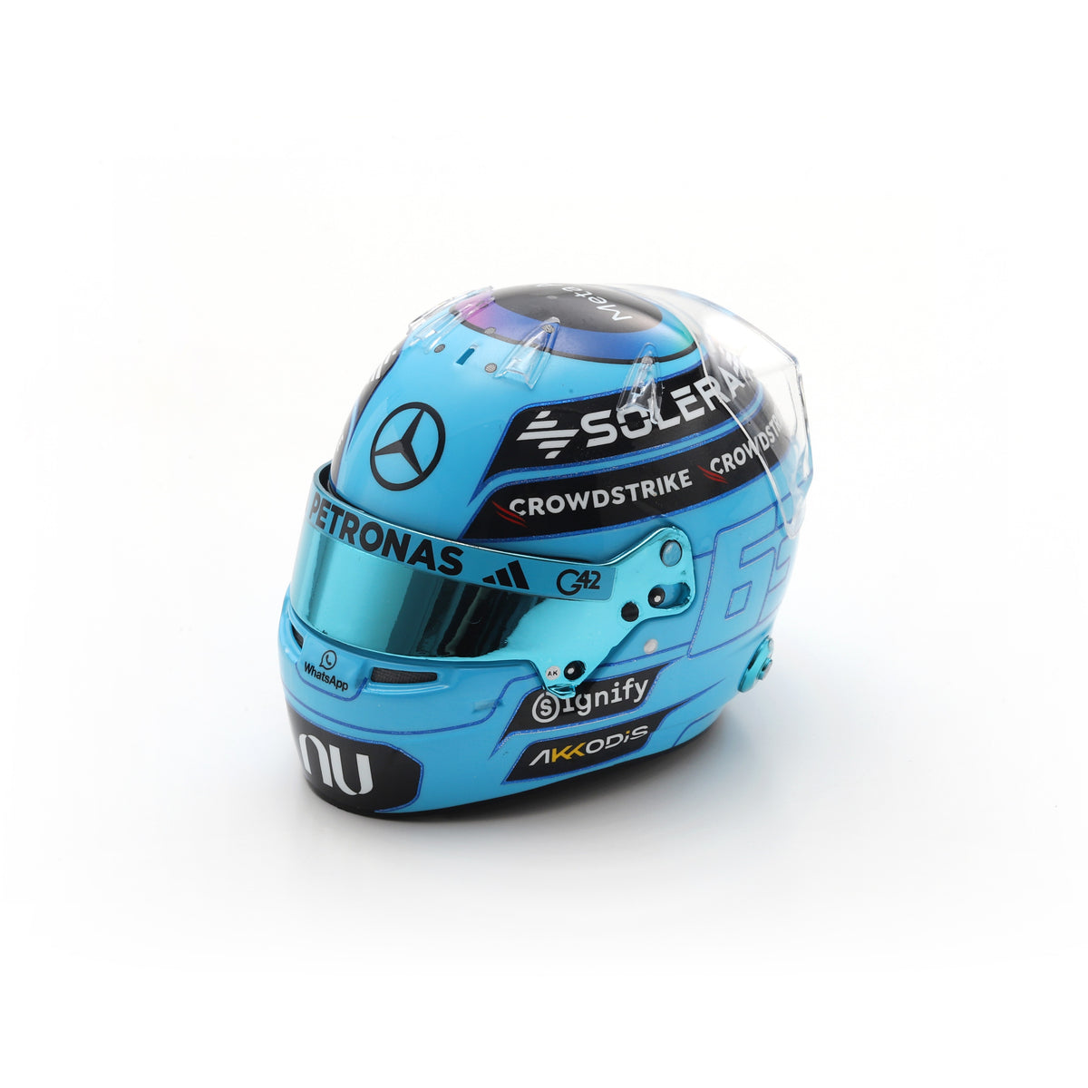 Spark Mercedes AMG Petronas F1 Team George Russell 2026 Mini Helmet Adults - Blue - 1:5 Scale