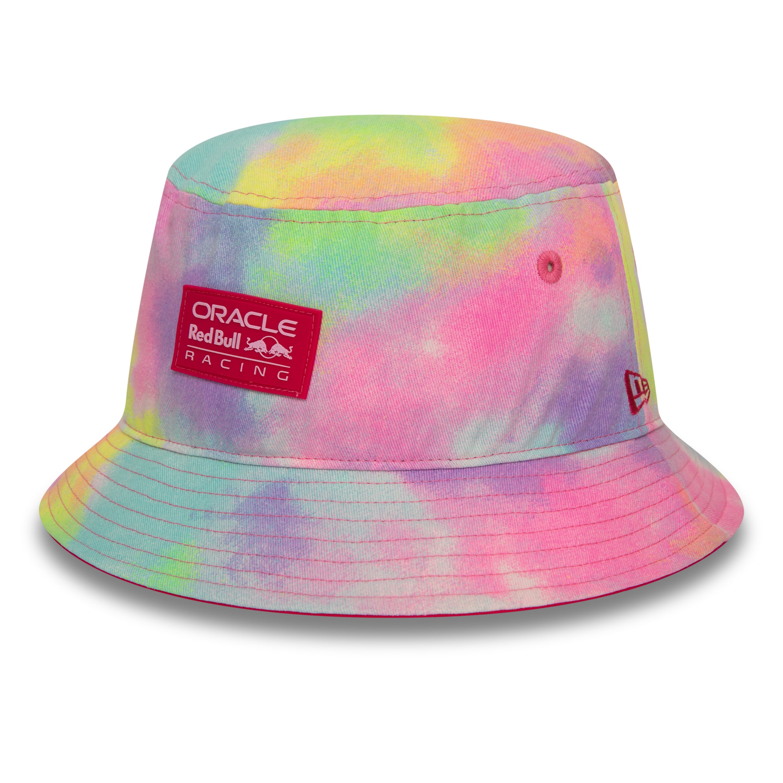 Red Bull Racing F1 Tie Dye Denim Bucket Hat Adults - Multicolour