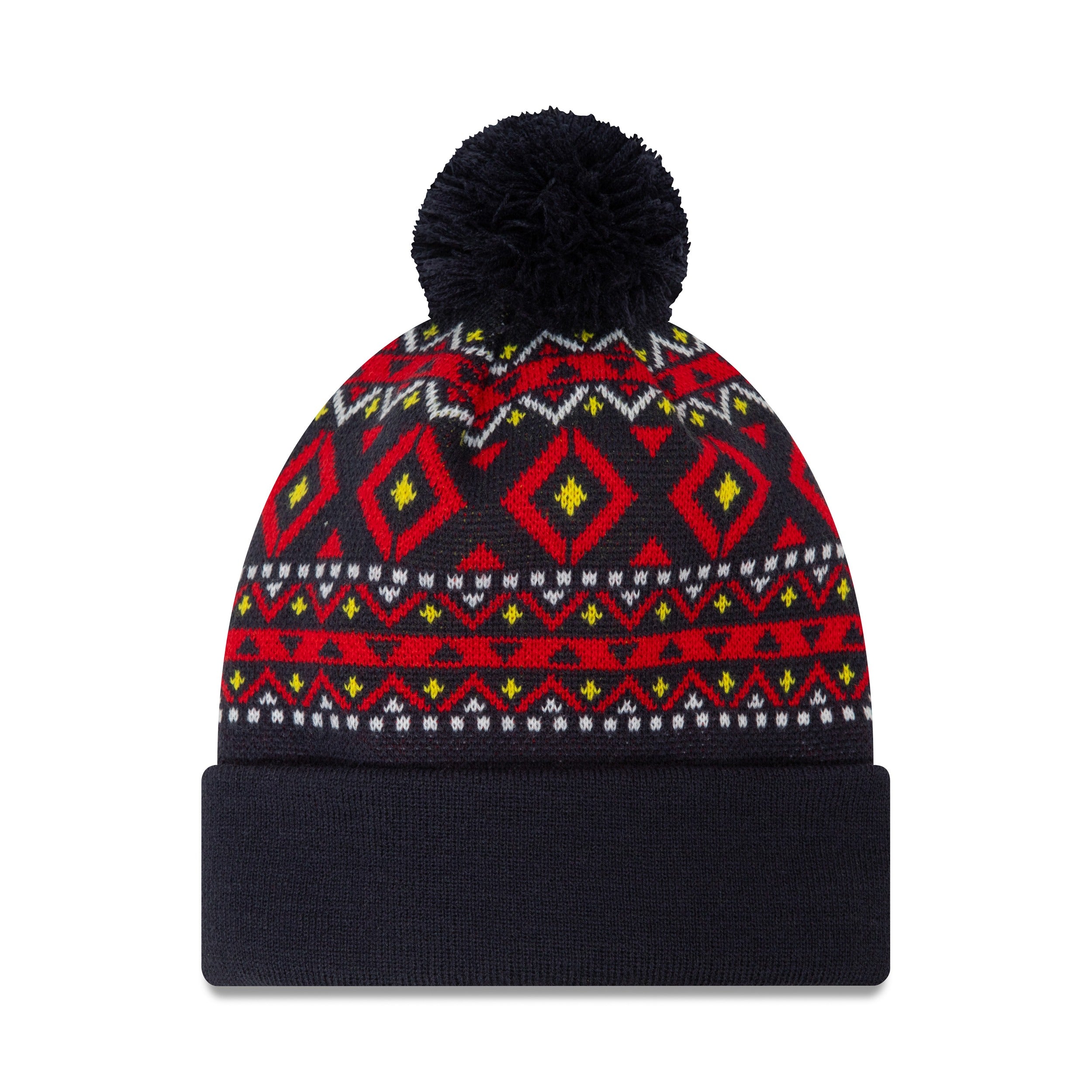 Oracle Red Bull Racing F1 2023 Team Winter Pom Beanie Adults - Night Sky/Scarlet/White