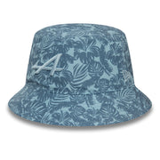 Alpine F1 All Over Print Floral Tapered Bucket Hat Adults - Light Sky Blue/Dark Sky Blue