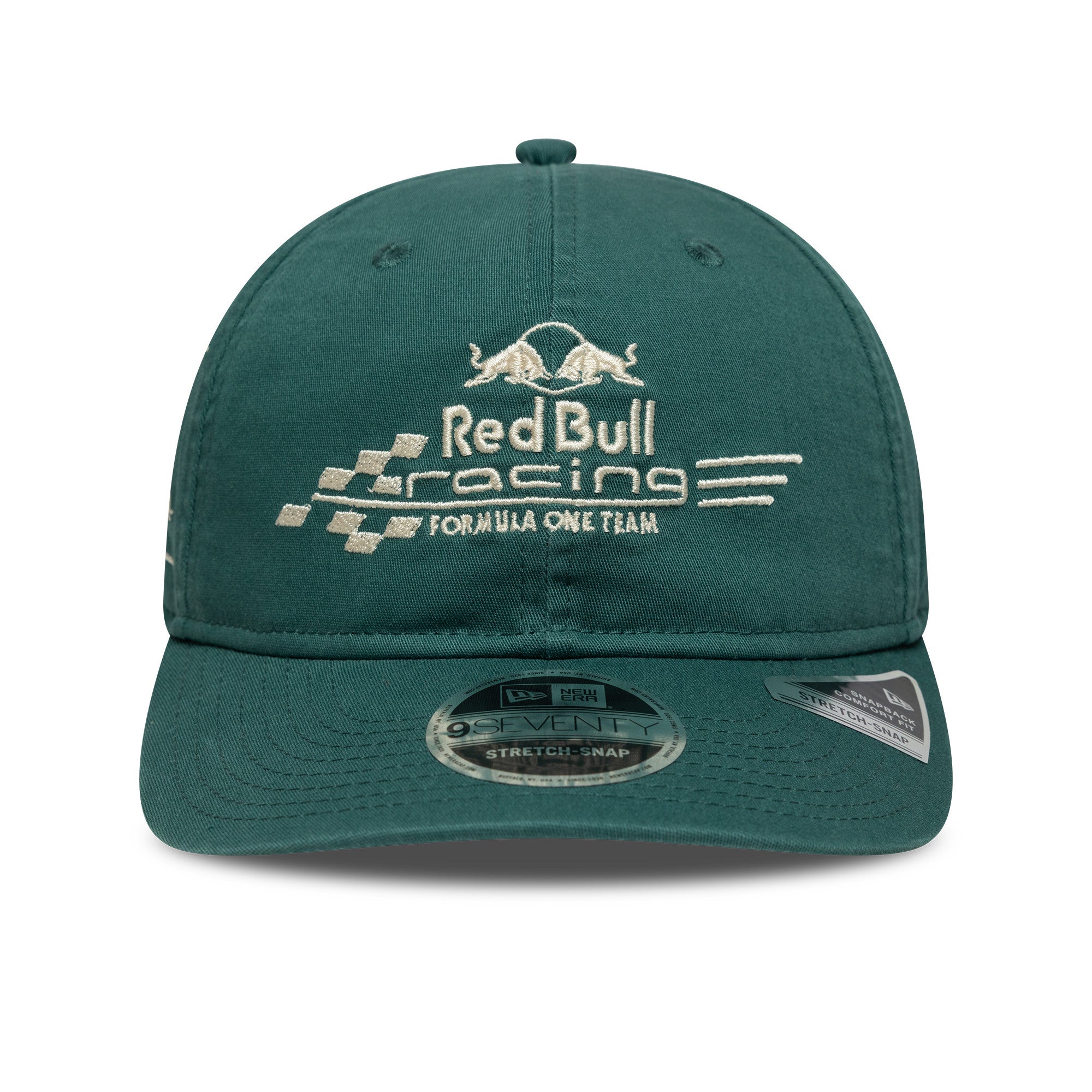 Red Bull Racing F1 Washed 9Seventy Cap Stretch Snap Adults - Dark Green