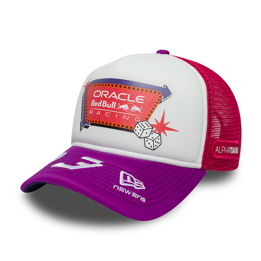 Red Bull Racing F1 Team 2026 Special Edition Max Verstappen Vegas Trucker Cap Adults - Dark Pink/Purple