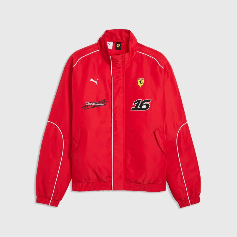Scuderia Ferrari F1 Driver Charles Leclerc Racing Jacket Mens - Red