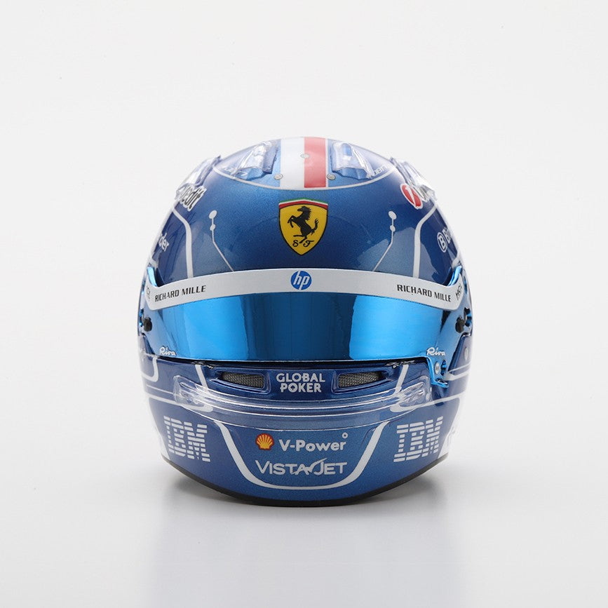 Looksmart Scuderia Ferrari F1 Team Charles Leclerc 2025 Miami GP Mini Helmet Adults - Blue - 1:5 Scale