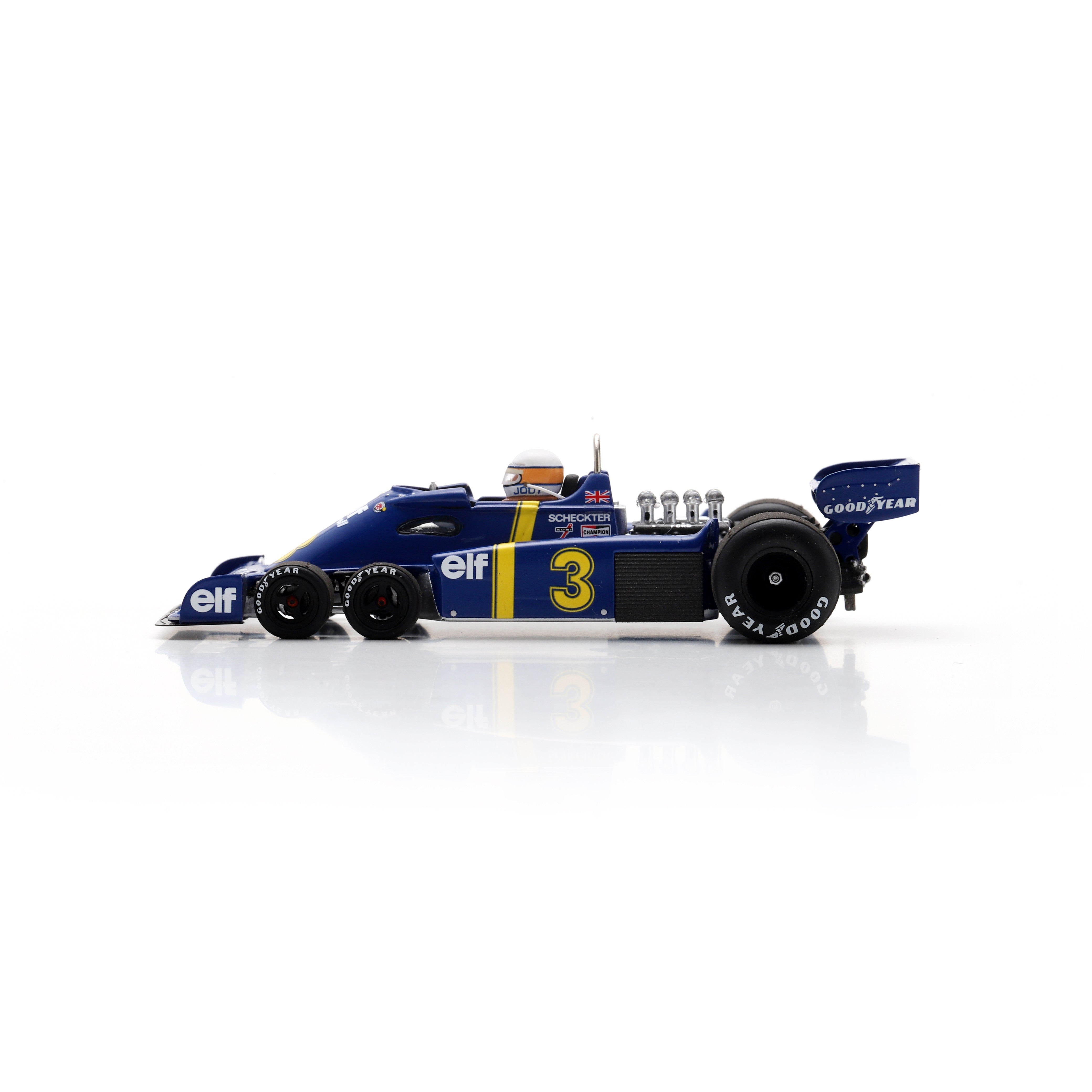Spark Tyrrell F1 P34 Jody Scheckter No.3 1976 Sweden GP Winner Model Car Adults - Blue - 1:43 Scale