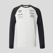 Red Bull Racing F1 Classic Raglan Long Sleeve Tee Unisex - Off White Marl/Printers Ink
