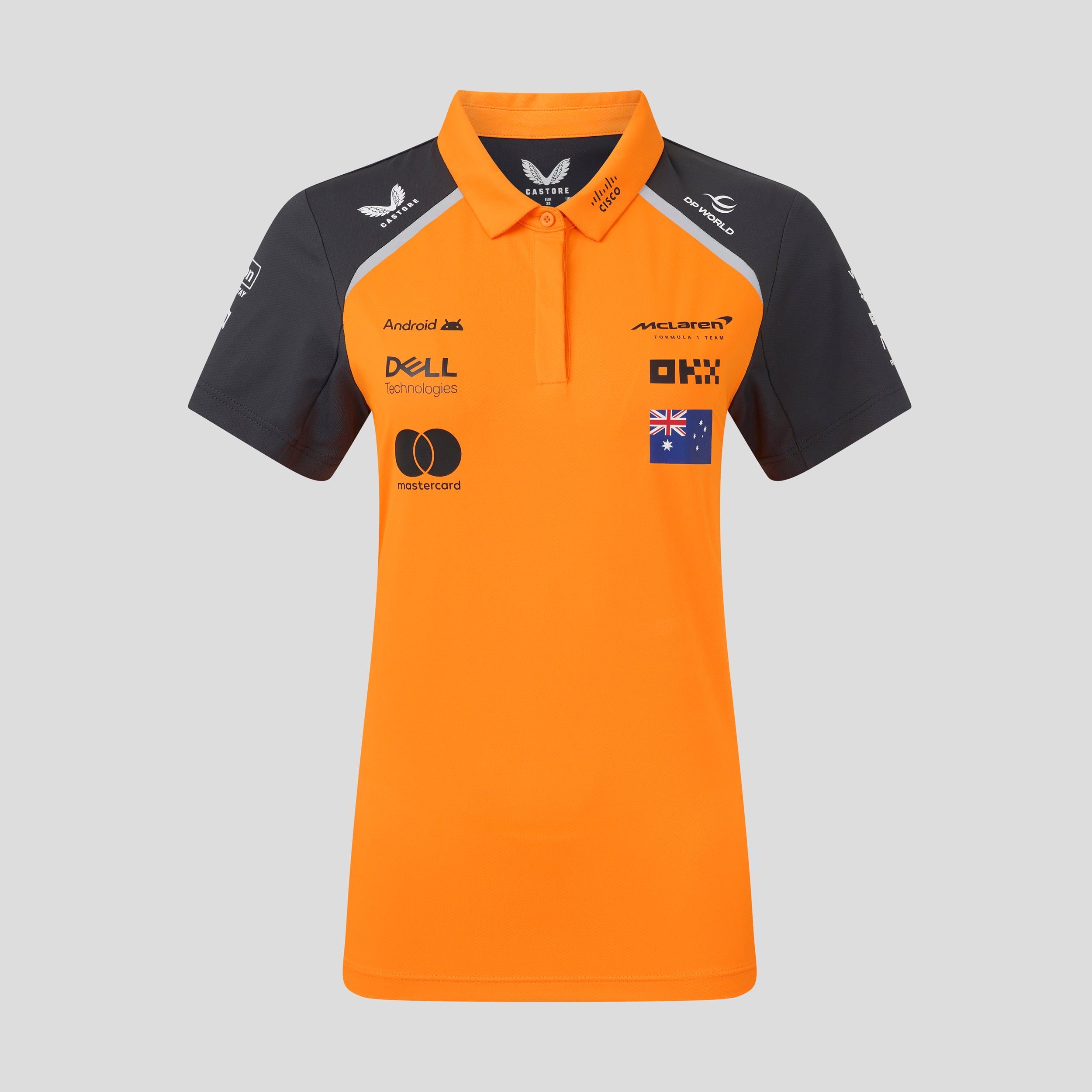 McLaren Racing F1 Official Team 2025 Polo Shirt Oscar Piastri Womens - Papaya