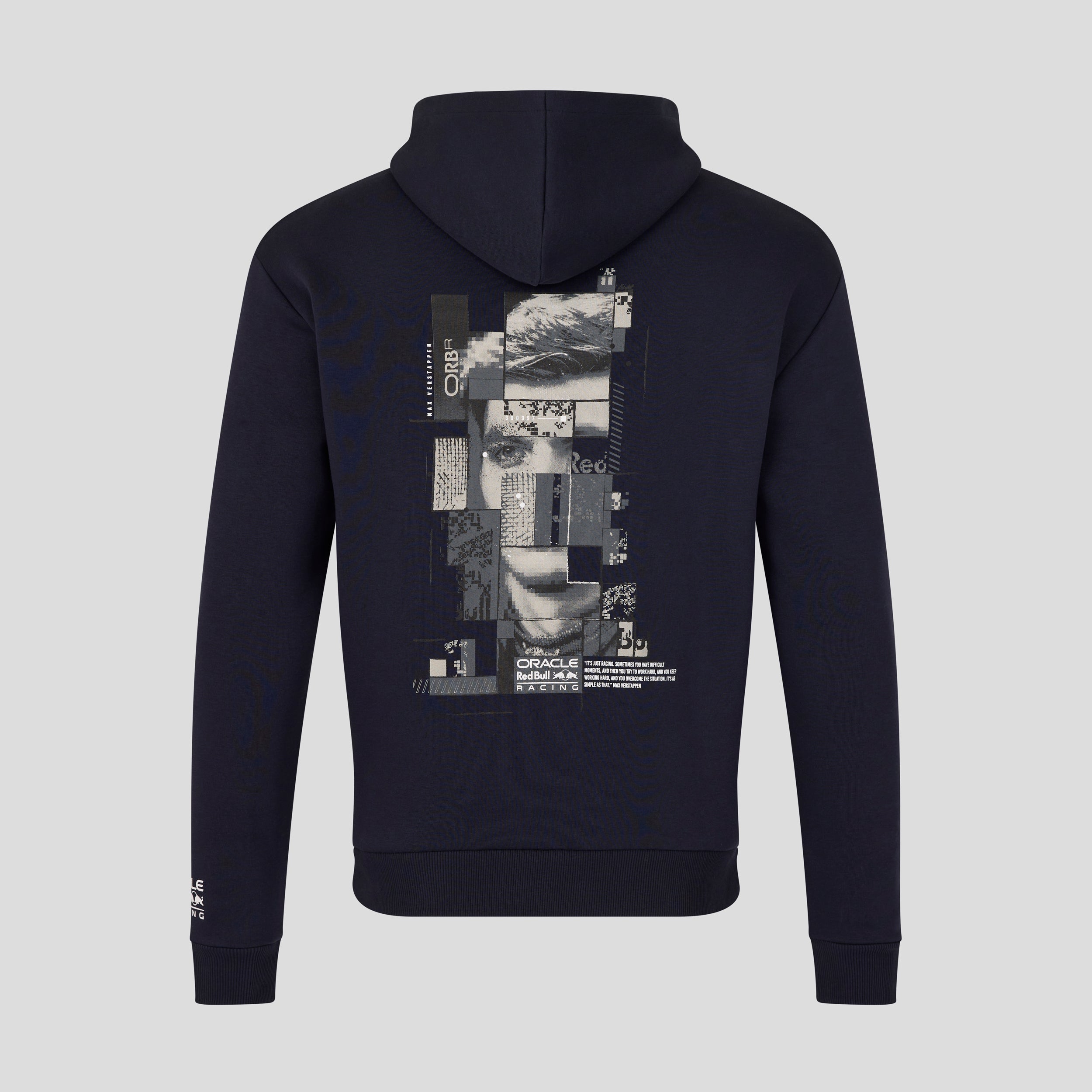 Red Bull Racing F1 Max Verstappen Pixel Back Graphic Hoodie Unisex - Night Sky