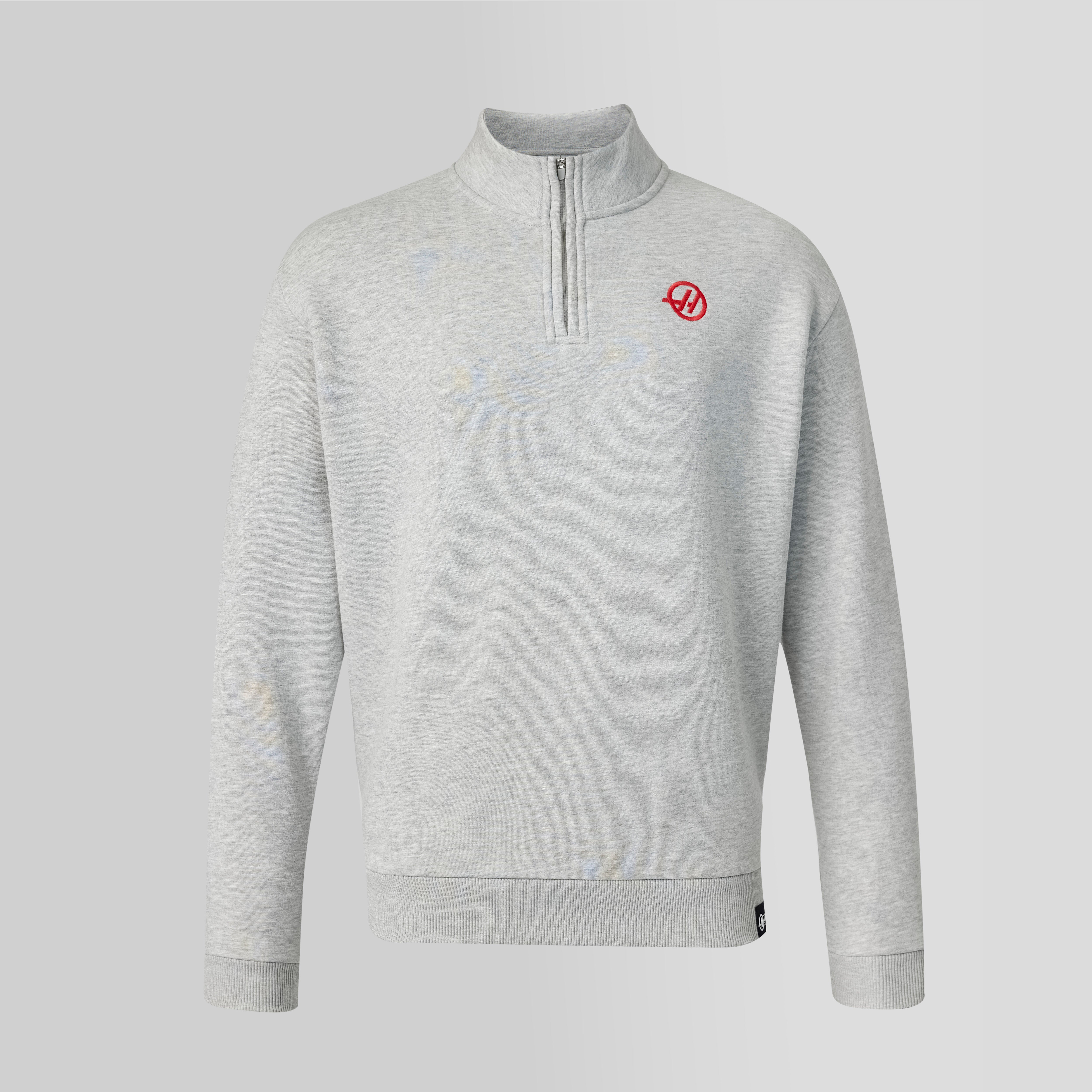 Haas F1 Monogram Linear Back Graphic Quarter Zip Unisex - Grey