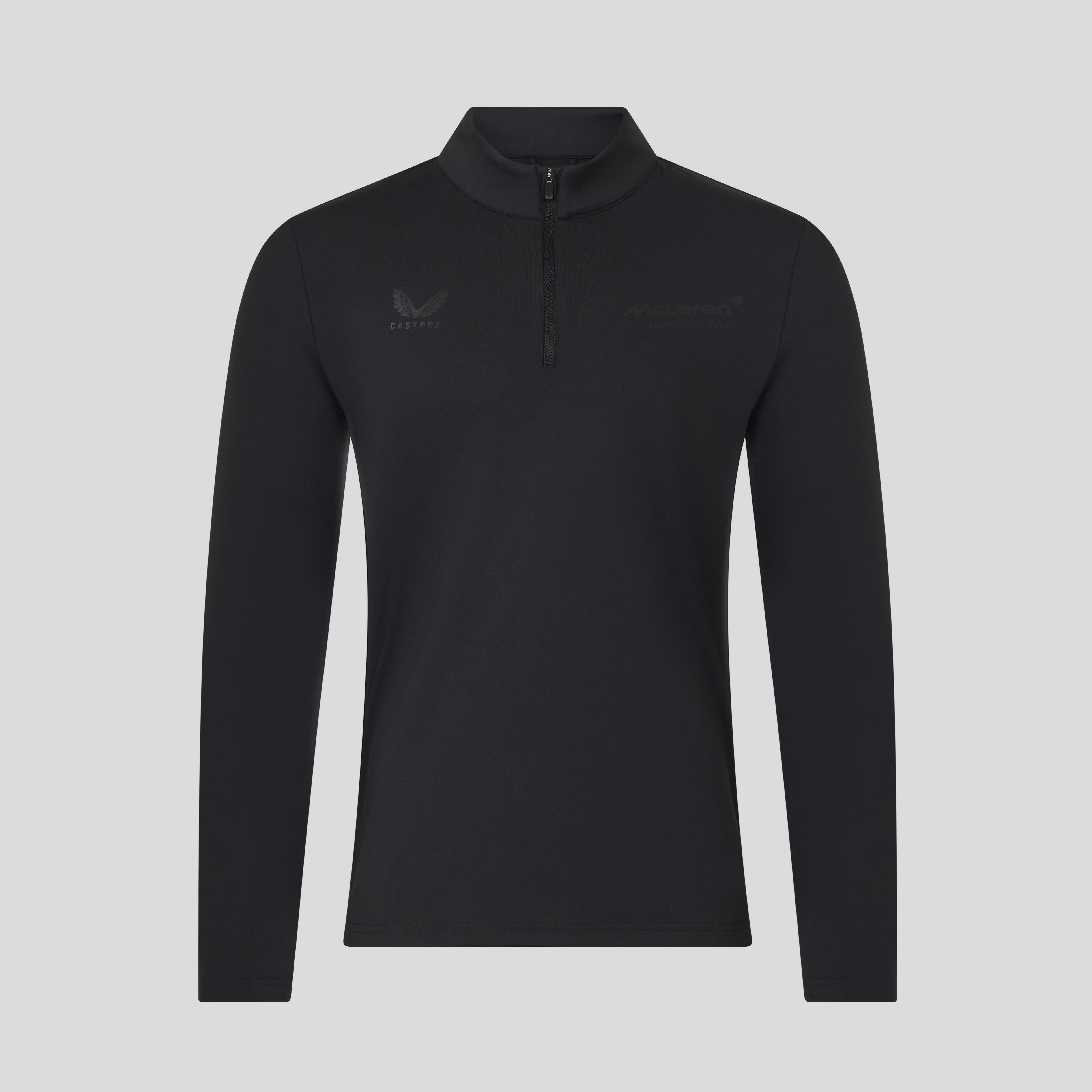 McLaren Racing F1 Black on Black Quarter Zip Midlayer Unisex - Black